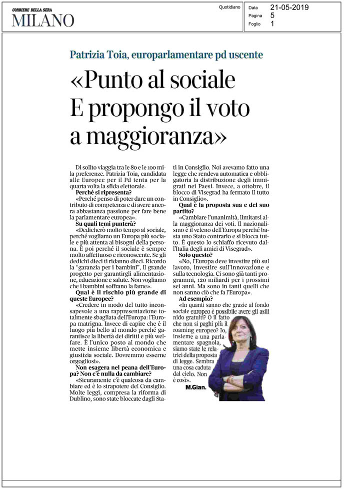 Corriere 15 maggio 2019